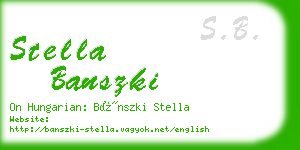 stella banszki business card